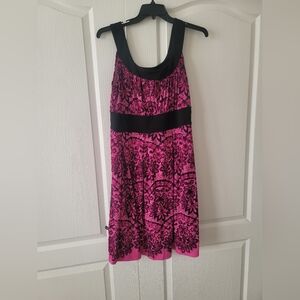 Dress Barn Pink and Black Floral Dress
